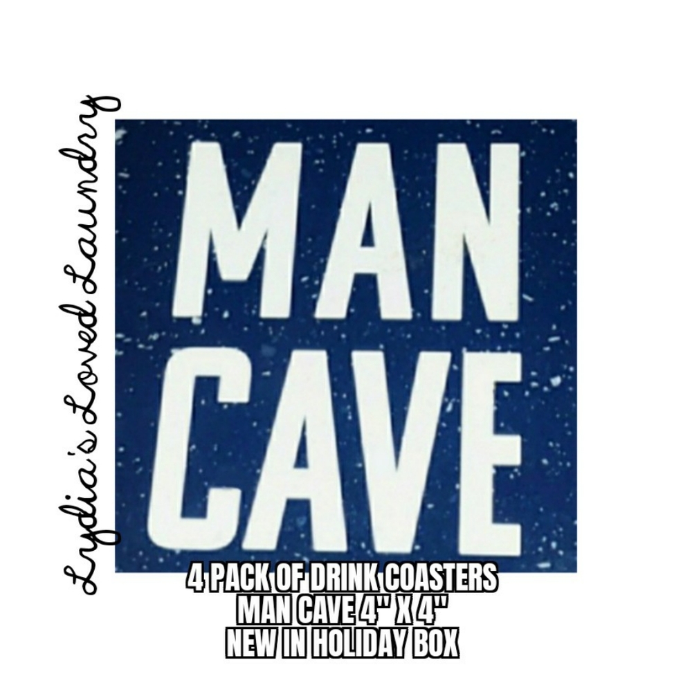 💥 5/$10 Man Cave Coasters - 4 Pack Of New Drink Coasters In Holiday Box
